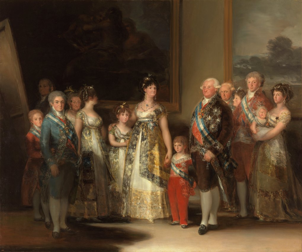 Karl IV:s familj, Francisco de Goya, 1800, olja på duk, 280 × 336 cm, Pradomuseet i Madrid